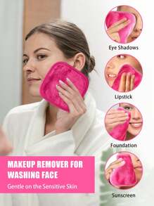 12pcs Makeup Remover Pads, Edged Design, Reusable, Soft & Moisturizing Cleansing Wipes, 6/3/1 Pcs Set