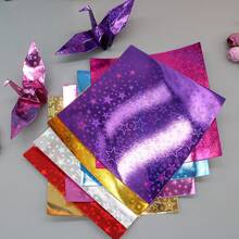 88件/60件创意新产品：闪亮反光激光全息、学生手工折纸和剪纸、方形折纸鹤、彩色纸材料、用于学校用品、返校