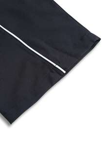 男士条纹宽松直筒运动裤，休闲健身裤，适合健身房、户外、跑步、日常穿着，春秋季黑色 - 黑色 - 查看 6