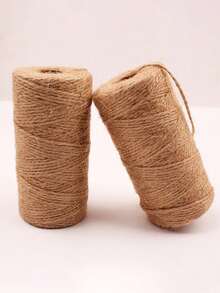 1/2/3 件 2 毫米 100 米天然黄麻绳丝带蝴蝶结工艺品 DIY 婚礼礼品包装园艺黄麻绳缝纫派对手工装饰配件 - 黃麻色 - 查看 5