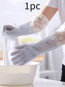 1 par de guantes con diseño de margaritas para el hogar, guantes de goma de manga larga reutilizables para lavar platos, limpiar la cocina, el horno, las mascotas y el baño, para proveedores del hogar