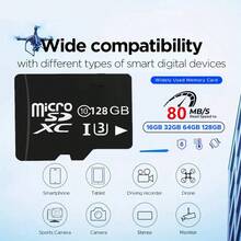 32GB/64GB/128GB U3 Mini SD Card Class 10 TF Flash Memory Card Micro TF SD Card Storage Card Compatible With Phones, Computers, Headphones, Speakers, HD Cameras, PSP, SD Adapter - Black - View 6