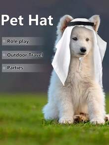 1 件宠物帽子和围巾服装，派对装饰，角色扮演，照片，可爱猫咪帽子，适合中型猫、小兔子和小型犬，不适合体重超过 33 磅的宠物 - 彩色 - 查看 5
