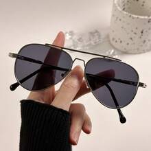 1 件复古青蛙风格时尚眼镜，适合驾驶，欧美风格飞行员形状墨镜 - 彩色 - 查看 10