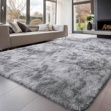 Sour Lemon Deep Pile Carpet Gray Carpet Living Room 120x160 Washable Anti-Slip Extra Large Carpets Bedroom Fluffy Modern Carpets Mat Carpets For Bedroom Room - 淺灰色 - 查看 1