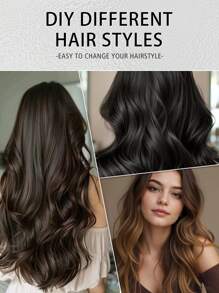 100% Brazilian Human Hair Weave 5 Clip-In Extensions, Seamless, Natural Straight Hair, Perfect For Long Hair Lengthening, Hair Lengthening|Straight Hair Texture|Natural Hair Look, Hair Weaving - S1 - View 10