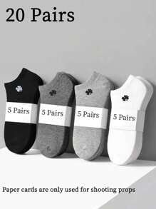 9 Pairs Black, White, Grey Neutral Color Breathable Moisture-Wicking Casual Ankle Socks