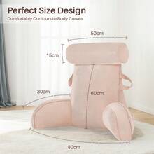 Removable Reading Pillow Bed Chair With Arms & Back Support - Back Pillow For Sitting Up - Bed Rest Arm Pillow - Comfy Reading Pillow For Adults Head And Lumbar Support Pillow For Bed/Sofa/TV