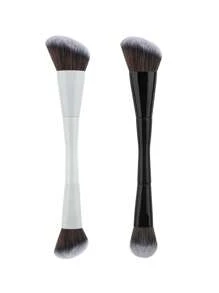 1 Piece Dual-Ended Makeup Brush Set: Angled Foundation Brush, Round Foundation Brush, Contour Brush, Flat Foundation Brush