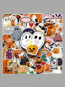 50pcs - Halloween Graffiti Personalized Cartoon Stickers, DIY Skateboard Cup Luggage Stickers Waterproof Home Decoration, Car Decoration, Bedroom Decoration, Party Gifts, Holiday Gifts, Halloween Gifts, Adhesive Materials