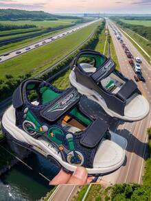 2025 Summer New Fashion Boys Sandals, Hook And Loop Casual Beach Shoes For Kids - Blue - View 20