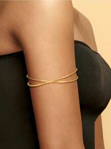 Conjunto de 7 brazaletes de mujer estilo europeo y americano, con diseños de gota de agua, geométricos, espirales y cruces huecos, de metal ajustable y abrible