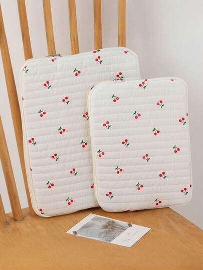 11 Inch 13 Inch 15 Inch Cherry Pattern, Floral Light Love Simple Zipper Laptop Tablet Computer Case, Suitable For Women Work, Also Very Suitable As A Teacher Gift, Backpack, College Supplies, Back To School, School Supplies, Teacher And College Student Classroom And Laptop Bag, Classroom Bag, Storage Bag, Classroom Organization Bag School Stuff Bag For School Laptop Bag For Women Mac Book Casemacbook Case College Essentials Laptop Sleeve