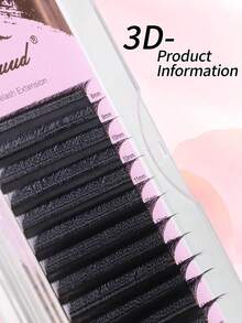 Aguud 12排3DW型2000片0.07mm 8-15mm混合C D卷度密度睫毛嫁接托盘，手工预制睫毛簇，睫毛扇，单根睫毛，假睫毛 - 黑色 - 查看 9