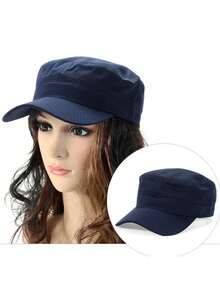 1 Pieza [Gorra militar para hombres] Gorra militar cómoda para hombres y mujeres, gorra plana casual, ajustable, de unicolor, estilo cadet y patrulla, sencilla y de moda, gorra de béisbol, accesorios del ejército, sombrero estilo pico de pato para actividades al aire libre - Multicolor - Ver 7
