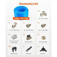 Comprehensive 3/4'' X 200FT HDPE And Aluminum Air Compressor Piping System - Durable Blue Line Kit For Efficient Air Distribution