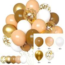 Set de 25 globos de colores leche y café, adecuados para decoración de bodas, propuestas, cumpleaños, graduaciones, compromisos, despedidas de soltera, decoraciones con globos, fiestas con globos, fondos de fotos, Eid, Navidad, Año Nuevo, eventos al aire libre, accesorios para fotos - Multicolor - Ver 3