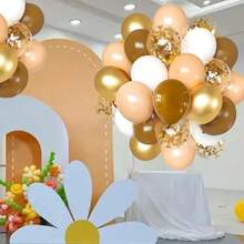 Set de 25 globos de colores leche y café, adecuados para decoración de bodas, propuestas, cumpleaños, graduaciones, compromisos, despedidas de soltera, decoraciones con globos, fiestas con globos, fondos de fotos, Eid, Navidad, Año Nuevo, eventos al aire libre, accesorios para fotos - Multicolor - Ver 5