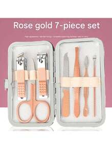 1 Juego de Kit de Cuidado de Uñas de 8 en 1 que incluye cortaúñas, herramientas de arreglo y pedicura, juego de cuidado personal con estuche de viaje, gran regalo para hombres, mujeres, familia y amigos
