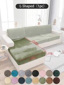 1 pieza Funda de cojín de sofá de peluche de zorro plateado gris oscuro, minimalista clásica, funda protectora decorativa a prueba de polvo de unicolor y elástica, adecuada para hotel, dormitorio, decoración de sala de estar, decoración de habitación, negro, gris claro, caqui, decoración de otoño, decoración de habitación, vuelta al colegio, útiles escolares