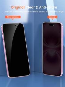 Protector de pantalla de vidrio templado 3 en 1 para Apple, cobertura de pantalla completa, protección de privacidad, protector de pantalla de teléfono, protector de cubierta trasera de teléfono, compatible con 16/16 Plus/16 Pro/16 Pro Max/15 Pro Max/15 Pro/15 Plus/15/14 Pro Max/14/14 Pro/14 Plus/13 Pro Max/13/13 Pro/12 Pro Max/12/12 Pro/11/XR/XS Max/XS. Incluye 1 protector de pantalla de privacidad, 1 protector de lente de cámara y 1 protector de cubierta trasera de teléfono. - Negro - Ver 5