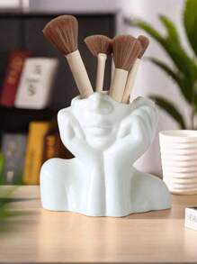 1pc Gold Resin Flower Vase, For Decoration, Flower Arrangement, Beauty Tool & Stationery Storage, Modern Simple Vase, Suitable For Home Decor, Living Room Tabletop