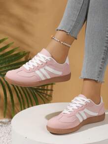 Women's Summer Casual Flat Comfort Shoes, Non-Slip Splice Color Outdoor Sports Shoes, Spring/Autumn