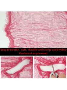 5/3/1pc 183cm粉色万圣节纱布装饰，室内外粉色纱布挂毯装饰，万圣节鬼魂装饰家居桌墙庭院鬼屋派对用品 - 彩色 - 查看 7