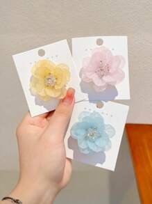 1 a 4 piezas Horquillas para el pelo con flores realistas, horquillas con camelias y flores de cerezo, piezas para el cabello con estilo bohemio, elegante tocado con horquilla para el cabello lateral para playa y días festivos