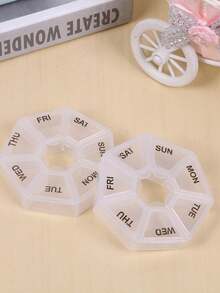 Hộp đựng thuốc hàng tuần di động | Hộp đựng thuốc chất lượng cao 7 ngày dễ mở | Hộp đựng thuốc du lịch có nắp | Hộp đựng thuốc cho vitamin, thực phẩm bổ sung và thuốc - Trong sáng - Xem 4