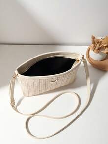 Túi đeo chéo đi biển dệt rơm tối giản cho nữ, dây đeo có thể điều chỉnh để đeo vai, đeo chéo, ngoài trời, du lịch, trường học, sử dụng trong kỳ nghỉ, quà tặng cá nhân cho phụ nữ, ví đựng tiền xu, túi đựng mỹ phẩm - Nhiều màu - Xem 4