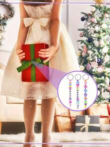 566pcs/283pcs DIY Keychain Craft Kit, Boho Letter Barrel Bead & Heart Shaped Keychain, Birthday Party Keychain Favor, Suitable For DIY Themed Party, Christmas, Thanksgiving, Perfect Gift For Family And Friends