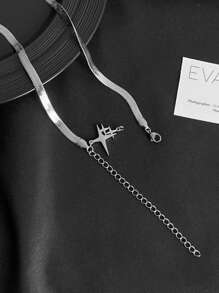 1pc Fashionable Titanium Star Pendant Necklace For Men