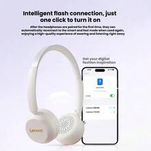 Lenovo 藍牙耳機EB300 頭戴式無線藍牙HiFi重低音 主動降噪 超長續航低延遲適用手機/電腦/PS5電競遊戲耳機 黑色 - 黑色 - 查看 5