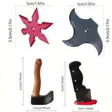 4 Designs Available - Funny Magnetic Knives, 3D Axe-Shaped Refrigerator Magnet, Thief Star Decor Magnets, Fixing Labels. Unique Gift Ideas, Suitable For Home, Office, Fridge, Cabinet Metal Surfaces Home Decor Halloween Decor Fall Decor Room Decor - Multicolor - View 10