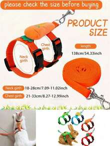 Einfarbiges, süßes Haustier mit verstellbarem rutschfestem Zugseil, Kaninchen-Geschirr und Leine, verstellbar für kleine Tiere wie Frettchen, Meerschweinchen, Igel zum Spazierengehen Outdoor, süße Dekorationen