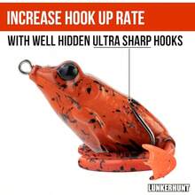 Lunkerhunt Serie Rana Lunker, 6.3 cm, señuelo de Pesca Estilo té Verde - Vientre de fuego - Ver 3