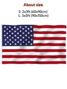 1pc American Flag 3x5Ft Double Side Printed Hanging Banner Flags With Grommets, Polyester Material, Vivid Color And UV Fade Resistant, America Flag USA Independence Day Flag Decoration, Home And Outdoor Holiday Decoration