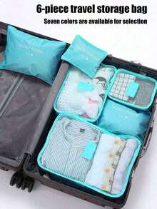 6 件大容量便携式高品质旅行行李打包立方体、手提箱、衣物收纳袋、折叠收纳袋、鞋袋、内衣袋、旅行必需品、旅行背包、旅行包、行李箱、旅行设备、返校搬家包收纳袋、房间装饰、包、化妆包、梳妆台、旅行、化妆包、旅行必需品、收纳袋、收纳、旅行必需品、化妆收纳袋、化妆包、化妆收纳袋、收纳袋、洗漱包、桌面收纳袋、化妆包、化妆袋、化妆收纳、梳妆配件、化妆袋、化妆包 - 彩色 - 查看 2