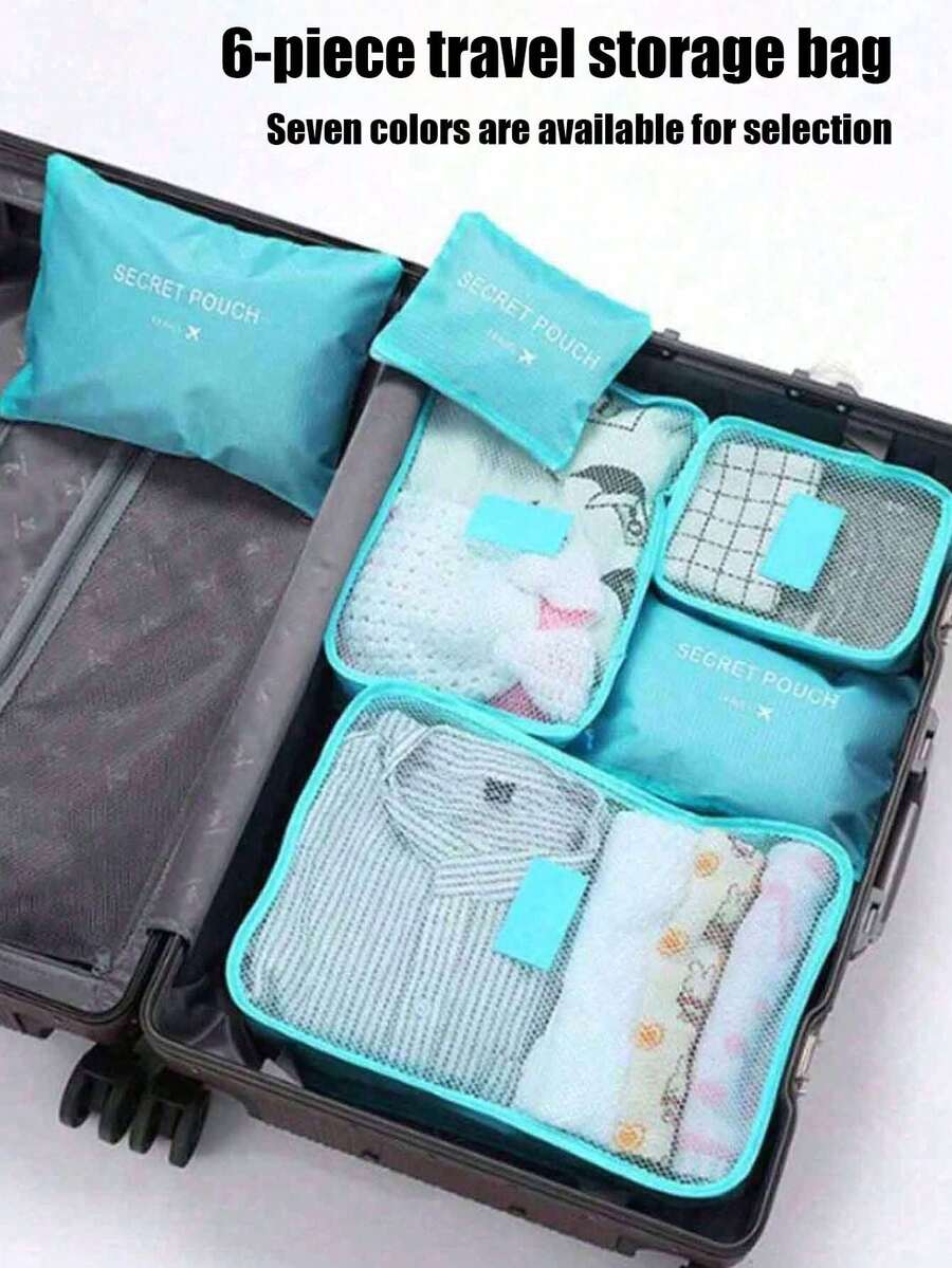 6 件大容量便携式高品质旅行行李打包立方体、手提箱、衣物收纳袋、折叠收纳袋、鞋袋、内衣袋、旅行必需品、旅行背包、旅行包、行李箱、旅行设备、返校搬家包收纳袋、房间装饰、包、化妆包、梳妆台、旅行、化妆包、旅行必需品、收纳袋、收纳、旅行必需品、化妆收纳袋、化妆包、化妆收纳袋、收纳袋、洗漱包、桌面收纳袋、化妆包、化妆袋、化妆收纳、梳妆配件、化妆袋、化妆包