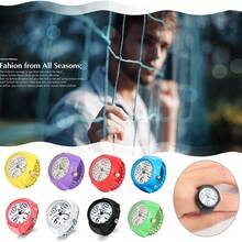 Simple Fashion Large Digital Dial Dial Elastic Strap Hand Ring Watch - 黑色 - 查看 7