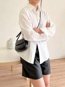 迷你多功能垂直零钱包简约盒形女士钱包钱包钱包 - 黑色 - 查看 3