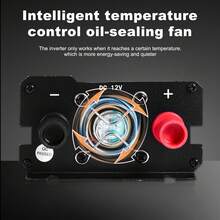 6000W Car Power Inverter DC 12V To AC 110V LCD Sine Wave Home RV Solar Converter - 黑色 - 查看 7