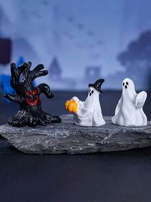 1pc/11pcs/Set Mini Resin Pumpkin & Ghost Figurines, Small Halloween Garden Micro Landscape Decor, Suitable For Halloween Party, Village, Bonsai, Outdoor Home Garden Decoration - Multicolor - View 5