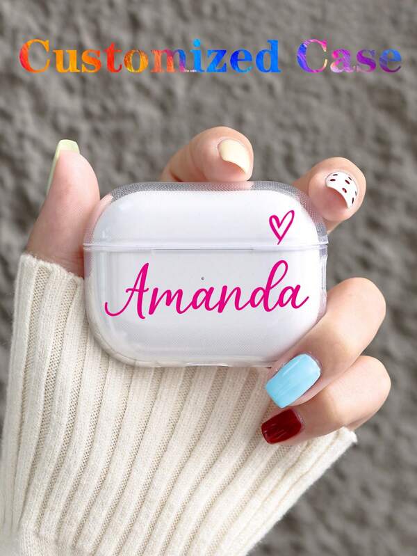 Funda de teléfono suave de TPU a prueba de golpes y diseño de corazón personalizado, funda protectora transparente con protección contra arañazos Sim compatible con Apple 1/2/3/3Pro