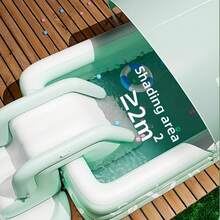 1pc Large Inflatable Swimming Pool With Slide And Detachable Sunshade - Durable PVC Material, Easy To Install, Rectangular Shape, Multi-Component, Ideal For Backyard Summer Entertainment And Swimming Parties, Poolside Lounge Chairs, Easy-To-Assemble Inflatable Swimming Pool Toy - Blue Fish - View 8