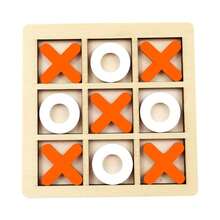 1pc Wooden XO Tic-Tac-Toe Game, Logic And Critical Thinking Training Tabletop Game Toy For Two Players - Multicolor - View 5