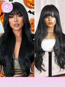 万圣节服装假发合成耐热假发黑色 26 英寸波浪发全机器制造日常使用高品质女性角色扮演自然外观优质合成柔软假发 合成耐热假发黑色 20 英寸非洲卷发全机器制造日常使用高品质女性角色扮演自然外观优质合成柔软假发