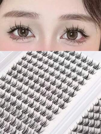 320 Cluster Eyelash Book - DIY Natural, Anime, Cross, Cluster, And Fluffy Style Eyelash Extensions - Suitable For Beginners With C-Roll False Eyelashes - Mixed Length 11-13mm