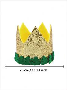 1pc Jungle Leaf Print Golden Crown Style Party Hat